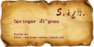 Springer Ágnes névjegykártya